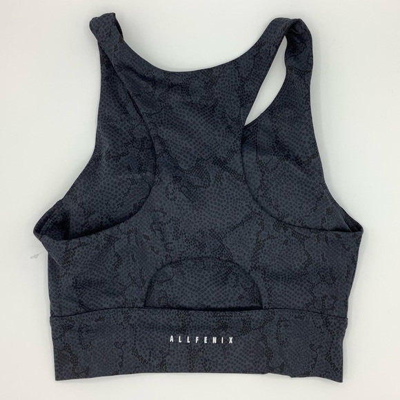 Anthropologie ALL FENIX Python Charcoal Yoga Sports Bra, Small - Picture 4 of 5